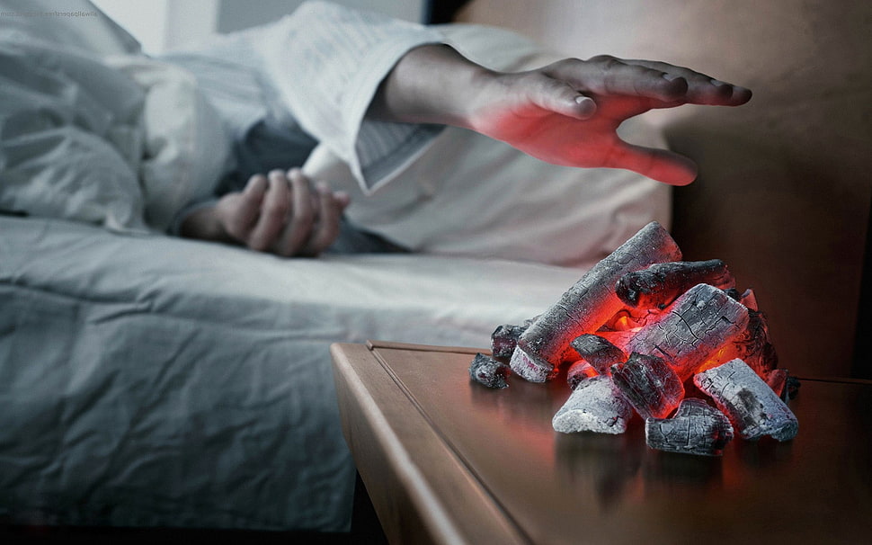 hands, bed HD wallpaper