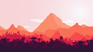 mountains and trees painting, Firewatch, video games