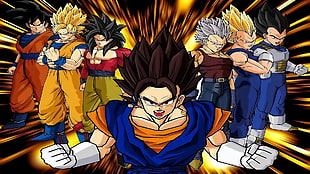 Dragonball Vegetta and Son Goku evolution, Dragon Ball Z, animation, Dragon Ball, Dragon Ball GT