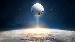 globe above earth atmosphere HD wallpaper