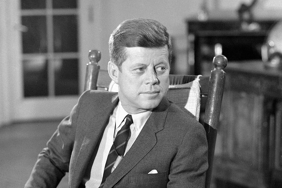 men's black suit jacket, John F. Kennedy, presidents HD wallpaper