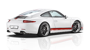 white coupe, Porsche, white cars HD wallpaper
