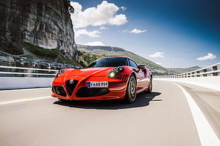 red Alfa Romeo luxury car