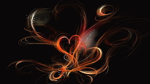 orange and black heart illustration