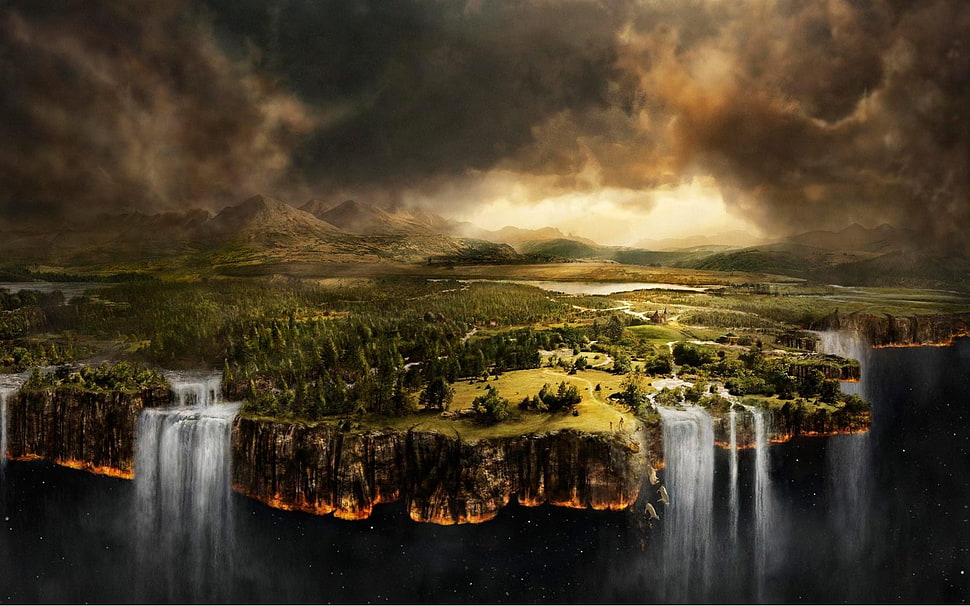 waterfalls, landscape HD wallpaper