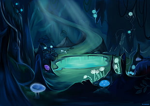 lagoon with flowers painting, My Little Pony
