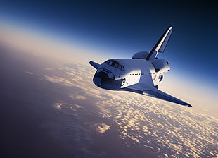 white space shuttle, Space Shuttle, Spacecraft, Earth's orbit HD wallpaper