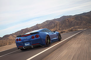 blue Corvette sport car