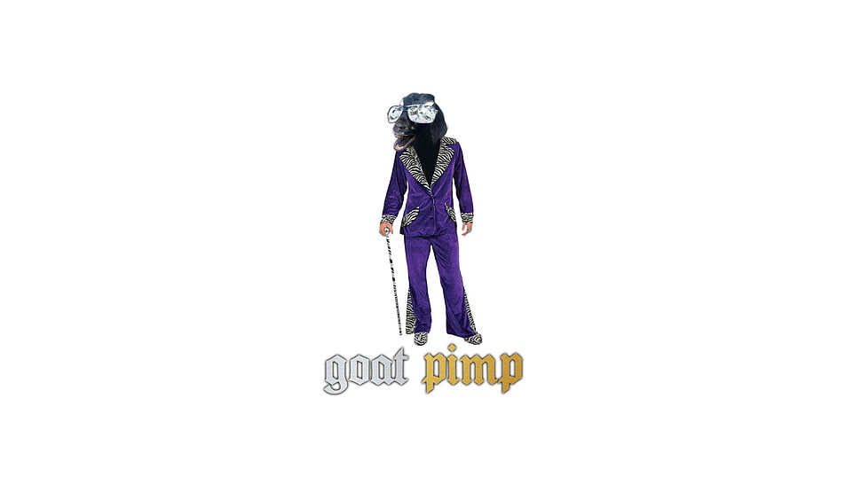 purple dress suit, pimp, goats HD wallpaper