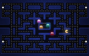 Pacman game application screenshot, Pac-Man , video games, retro games HD wallpaper
