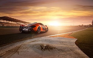 red sports car, McLaren, McLaren P1 HD wallpaper