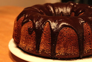 Chocolate cake macro photography HD wallpaper