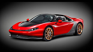 red and black sport coup, Ferrari, Pininfarina Sergio, car, red cars