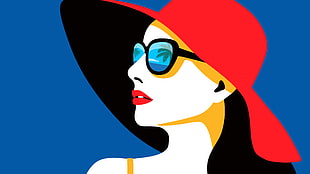 woman wearing red hat and sunglasses