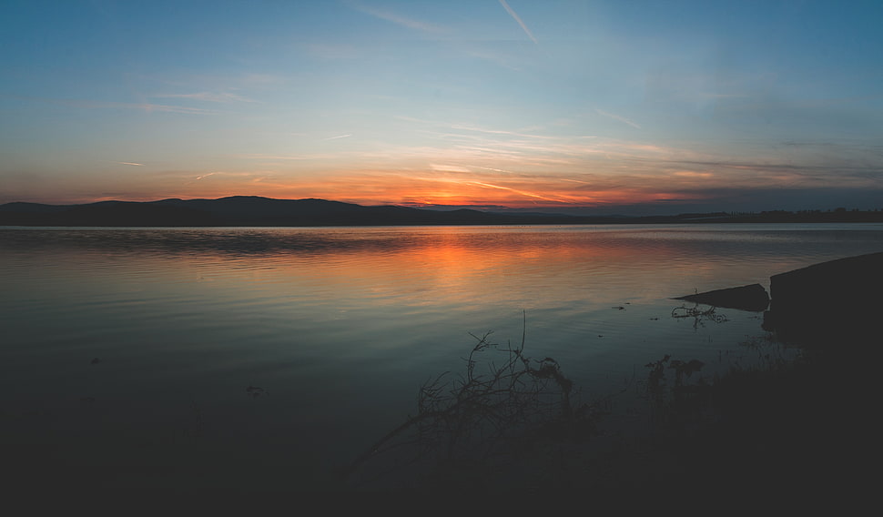 sunset over the horizon HD wallpaper
