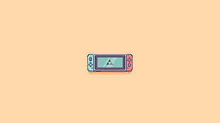 red, black, and blue Nintendo Switch, illustration, Nintendo Switch, switch, video games HD wallpaper