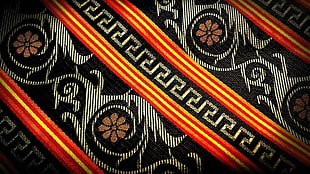 red and black area rug, pattern