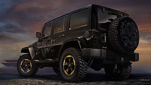 black Jeep SUV, Jeep Wrangler, Jeep, car, vehicle