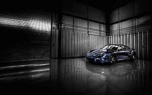 blue coupe, Porsche, Porsche 911 Turbo, car