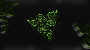 Razer logo, abstract, Razer, logo, green