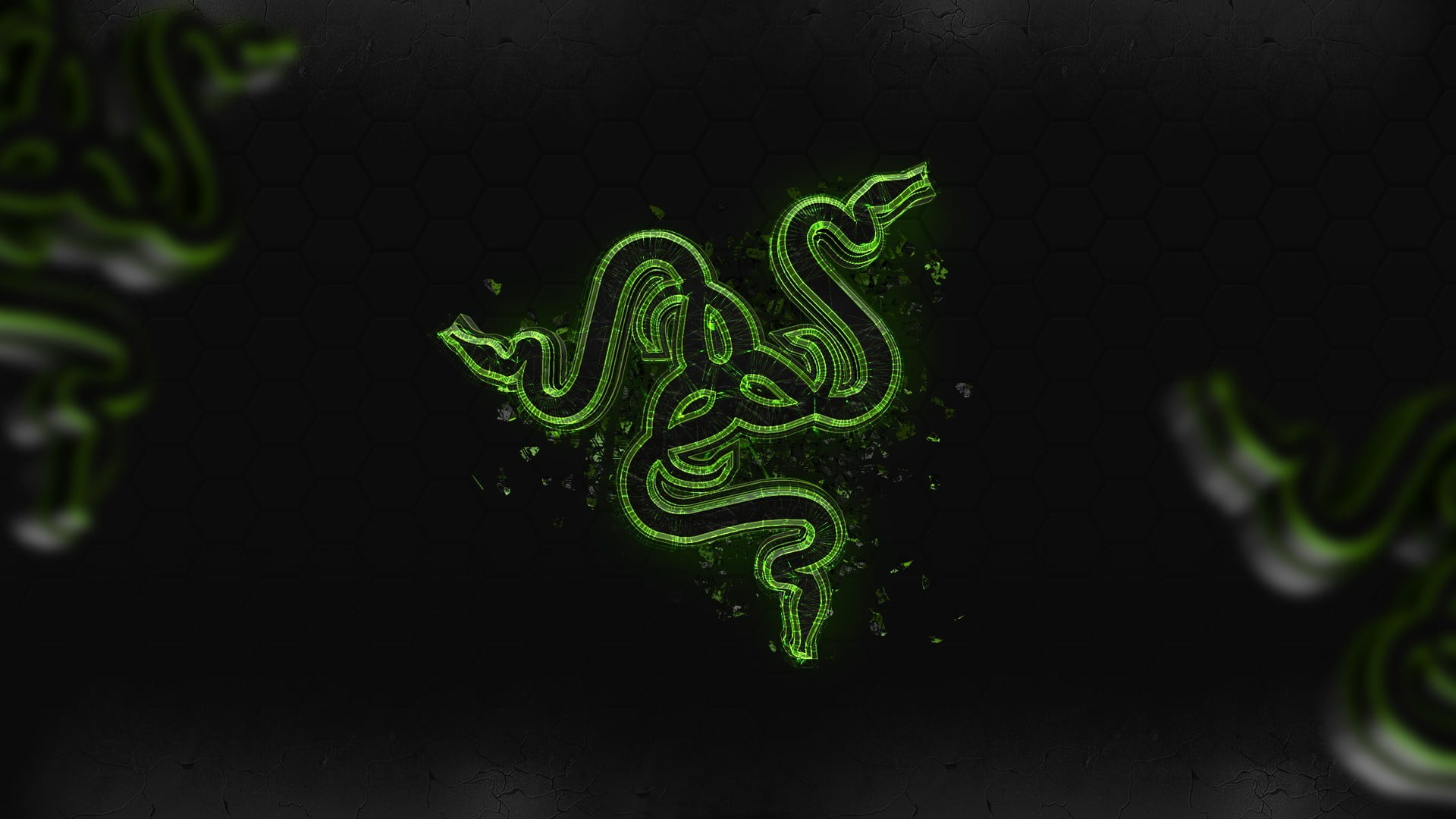 Razer logo, abstract, Razer, logo, green