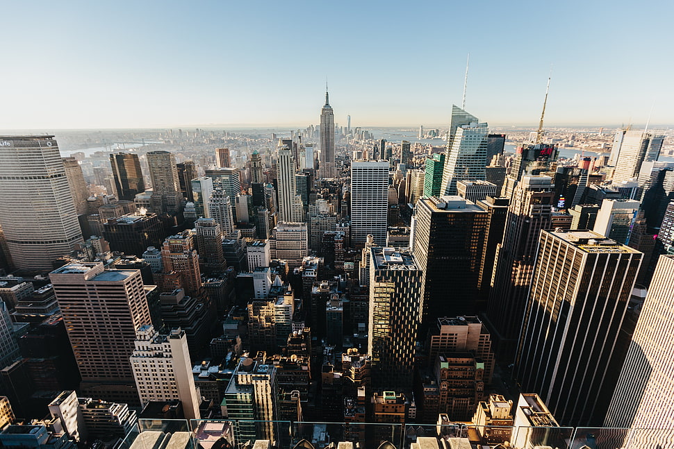 aerial photo of city during daytime HD wallpaper