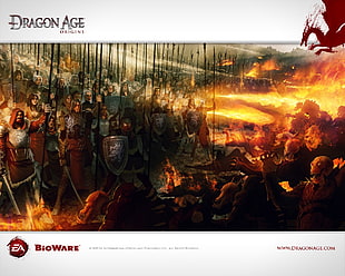 black and white flat screen TV, Dragon Age, Dragon Age: Origins, video games HD wallpaper