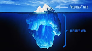 blue ice berg, internet, deep web, iceberg, digital art HD wallpaper