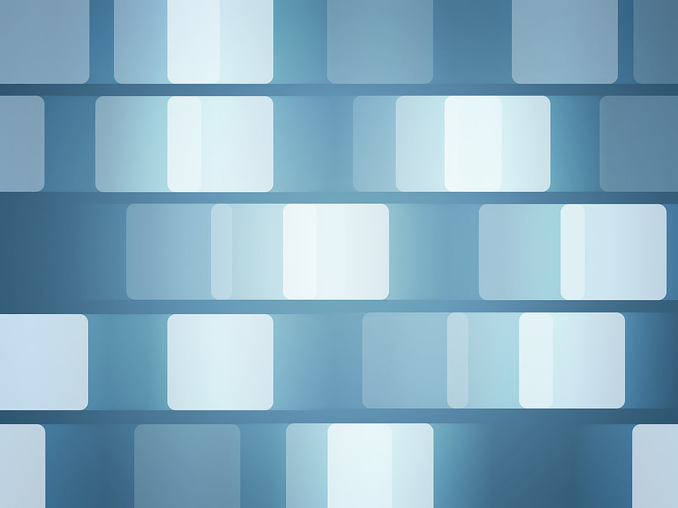 white and blue box illustration HD wallpaper