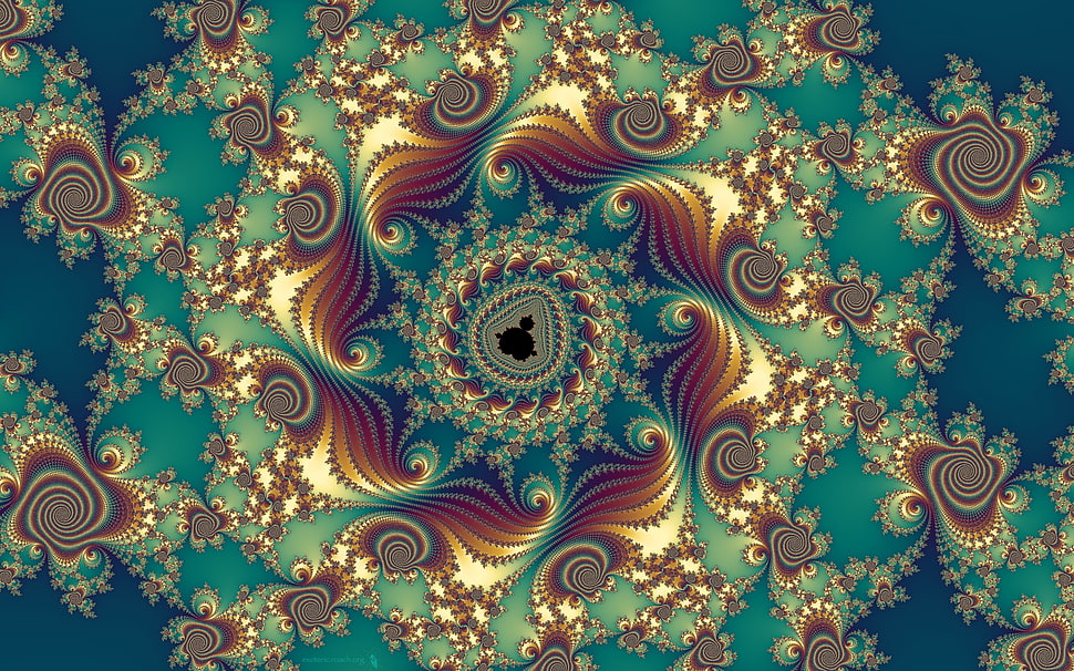 green and beige floral optical illusion HD wallpaper