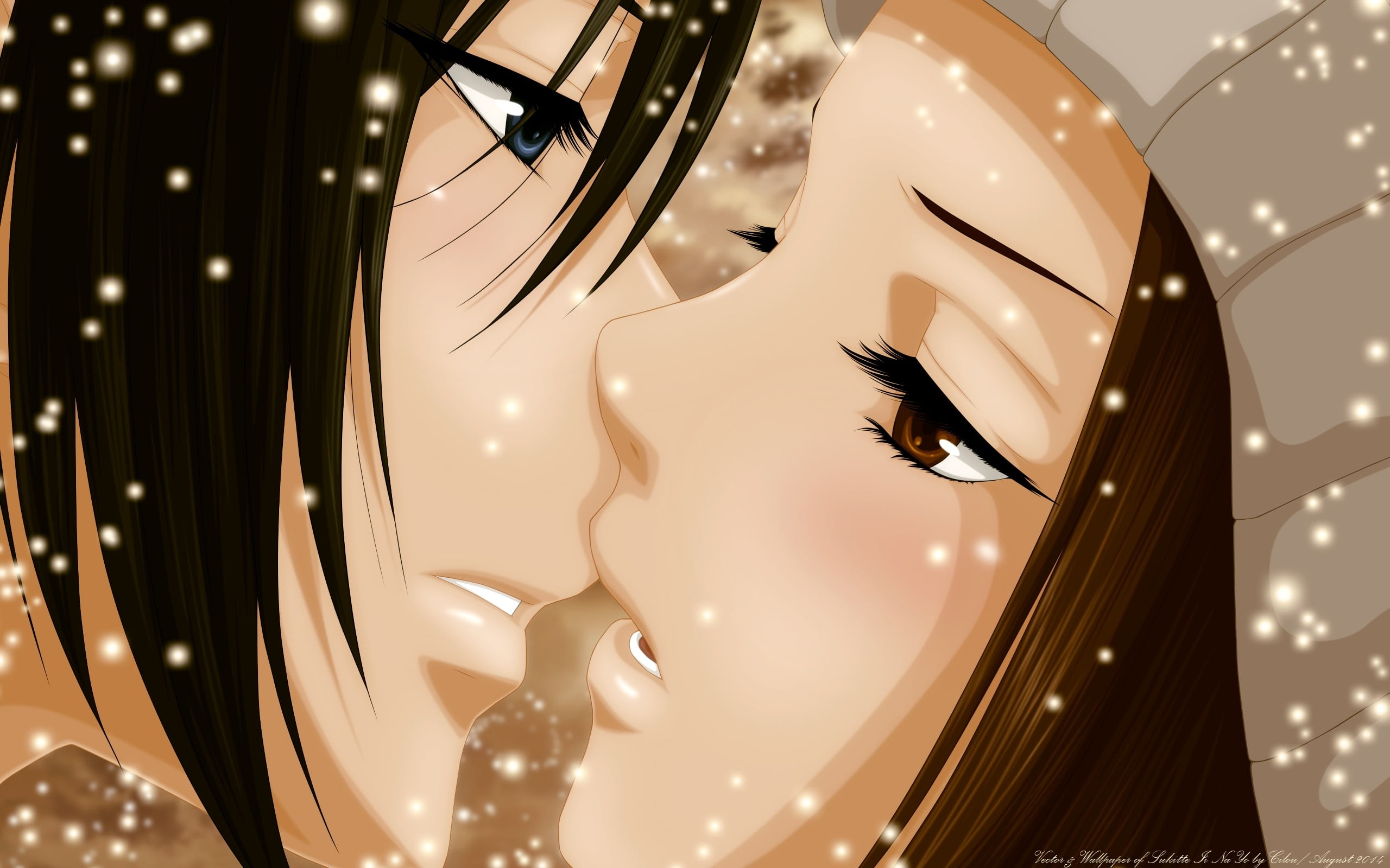 Anime Couple Kiss Wallpapers  Wallpaper Cave