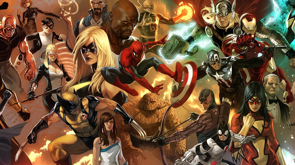 Marvel Super Heroes illustration HD wallpaper
