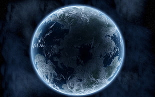 Earth planet illustration, planet, space, space art, digital art HD wallpaper