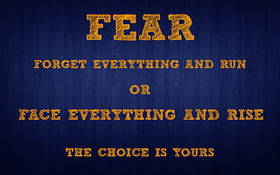 fear forget everything and run text, quote, motivational HD wallpaper