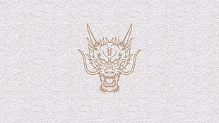 white and pink floral textile, pattern, dragon, vector