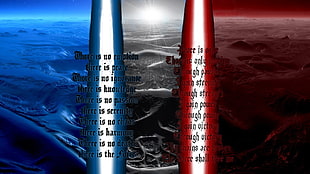 three landscapes with text digital wallpaper, Star Wars, text, typography