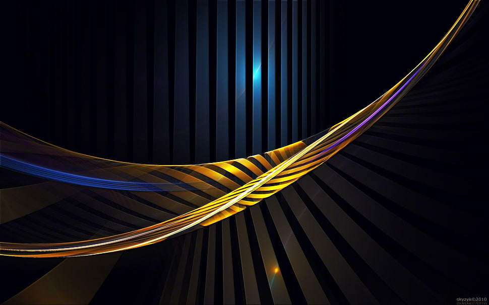 yellow and blue digital wallpapaer HD wallpaper