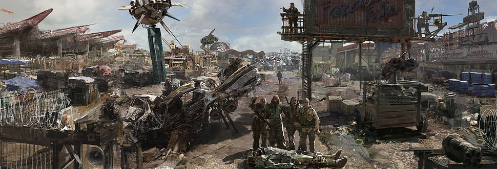 war game illustration, Fallout 3, artwork, video games HD wallpaper