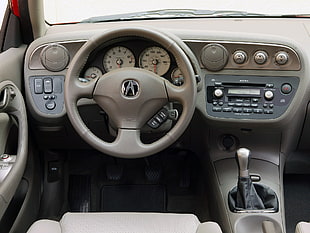 beige Acura steering wheel HD wallpaper