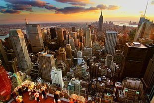 aerial view of high rise buildings, york HD wallpaper