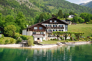 white and brown concrete building near calm body of water during daytime
