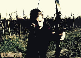 black compound bow, The Walking Dead, dead, The End HD wallpaper