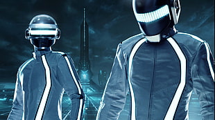 man wearing gray jacket and helmet wallpaper, Daft Punk