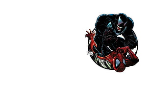 Spider-man and Venom digital wallpaper