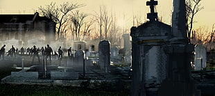 graveyard digital wallpaper, Left 4 Dead 2, video games, concept art, zombies HD wallpaper