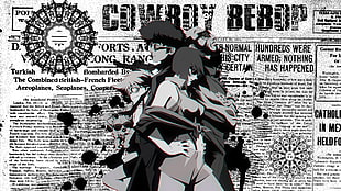 Cowboy Bebop newspaper article, Cowboy Bebop, anime, artwork, Spike Spiegel
