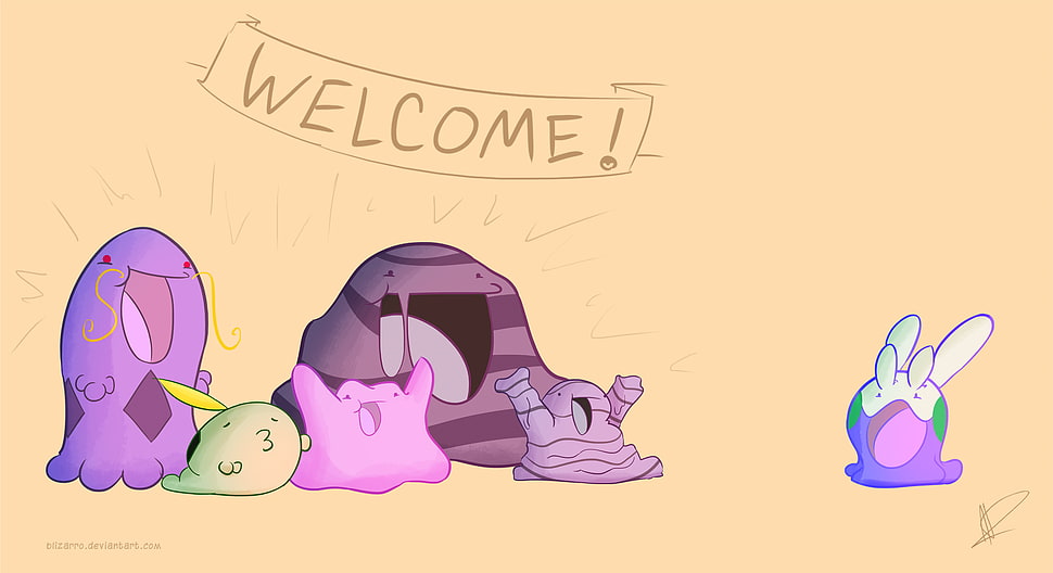 Pokemon illustrations, Pokémon, ditto, simple background HD wallpaper