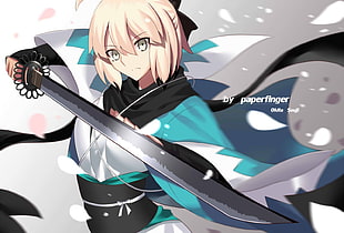 female holding sword animated wallpaper, Fate/Grand Order, Sakura Saber