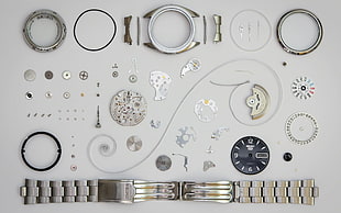 disassembled watch parts