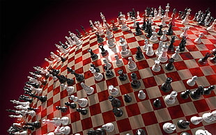 chess game set, chess, 3D, artwork, sphere